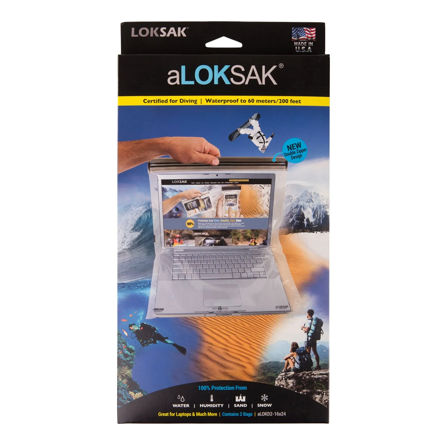 2 aLOKSAK Airtight Waterproof Pouch Clear Dry Bags