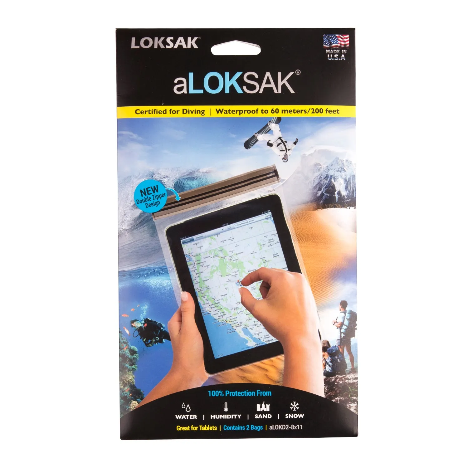 2 aLOKSAK Airtight Waterproof Pouch Clear Dry Bags