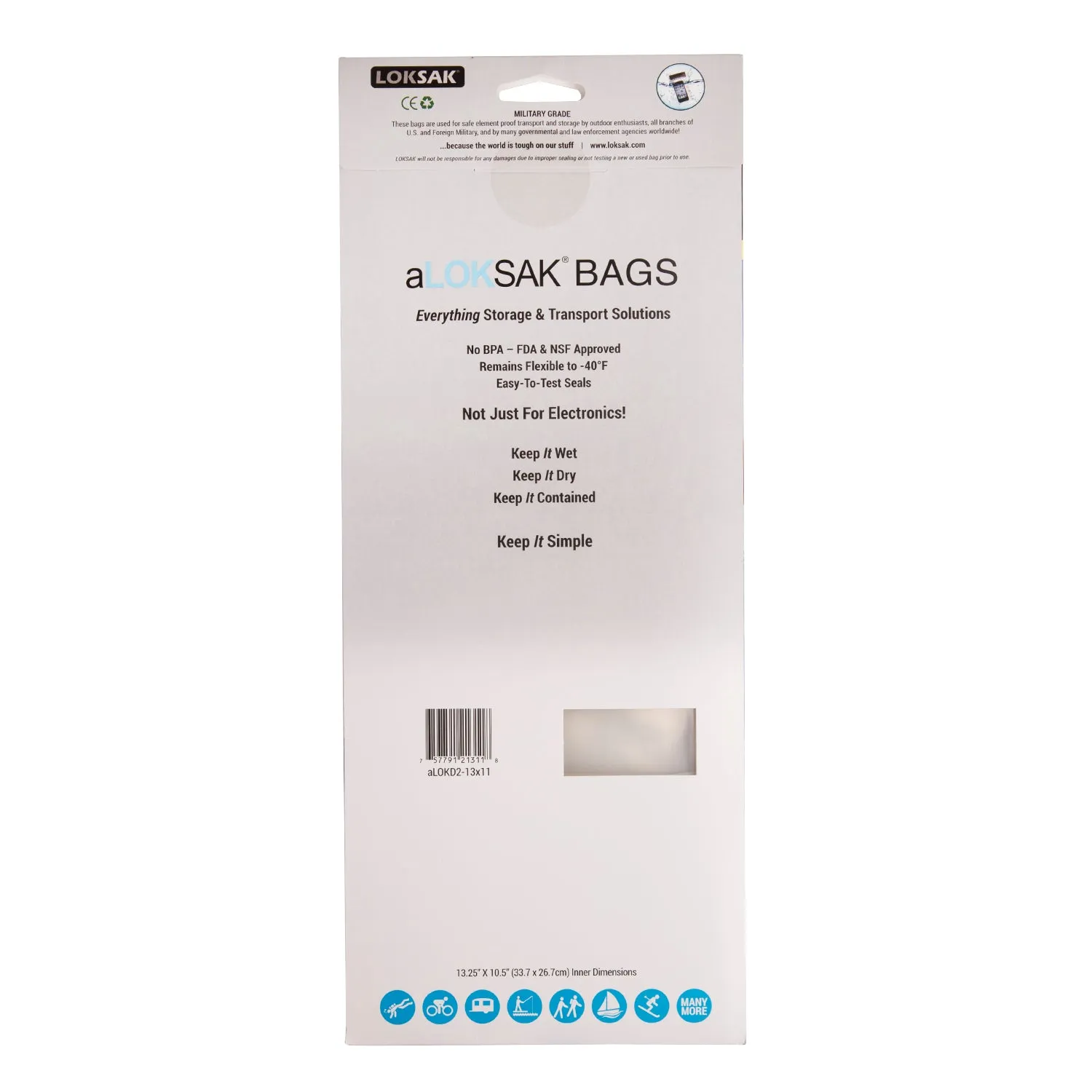 2 aLOKSAK Airtight Waterproof Pouch Clear Dry Bags