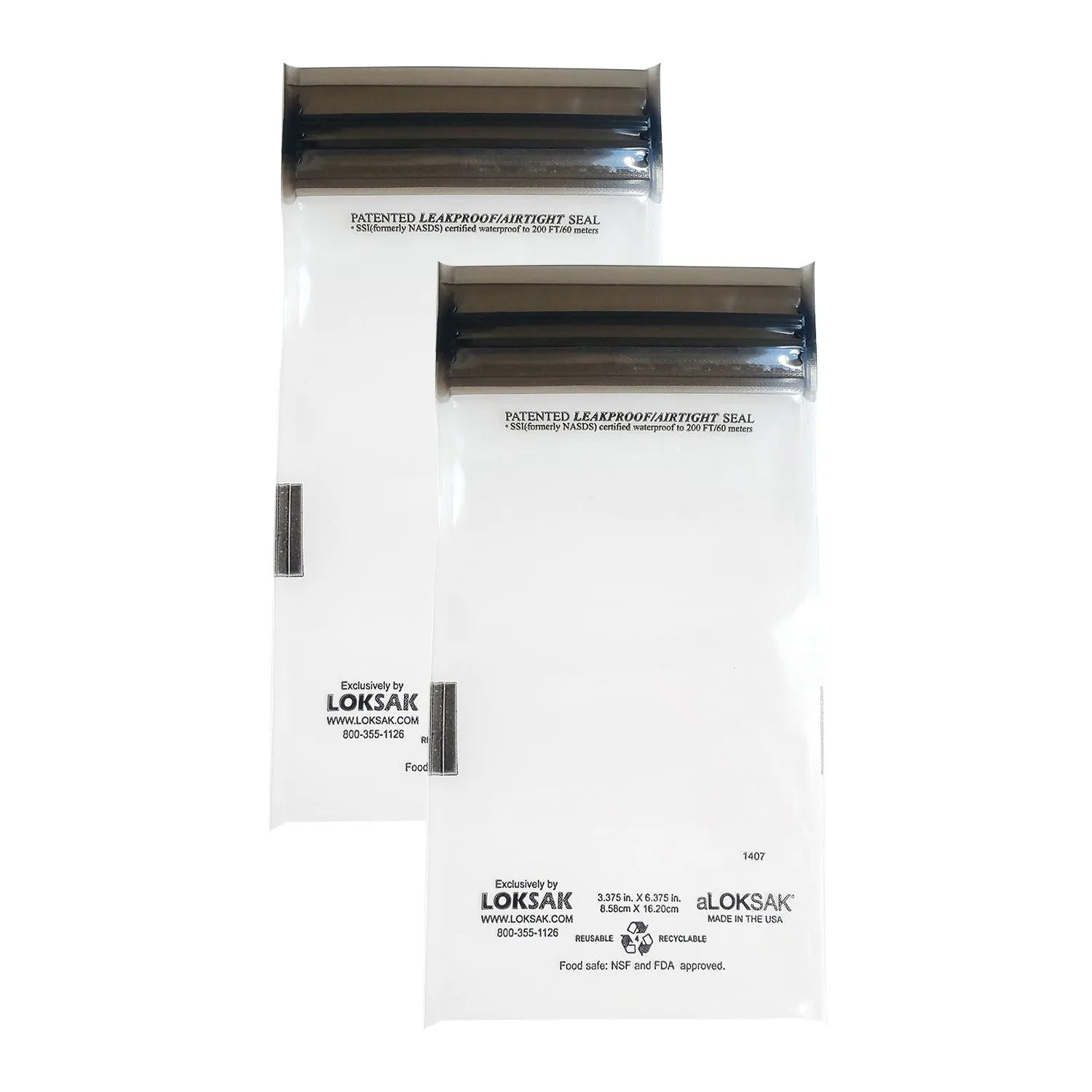 2 aLOKSAK Airtight Waterproof Pouch Clear Dry Bags