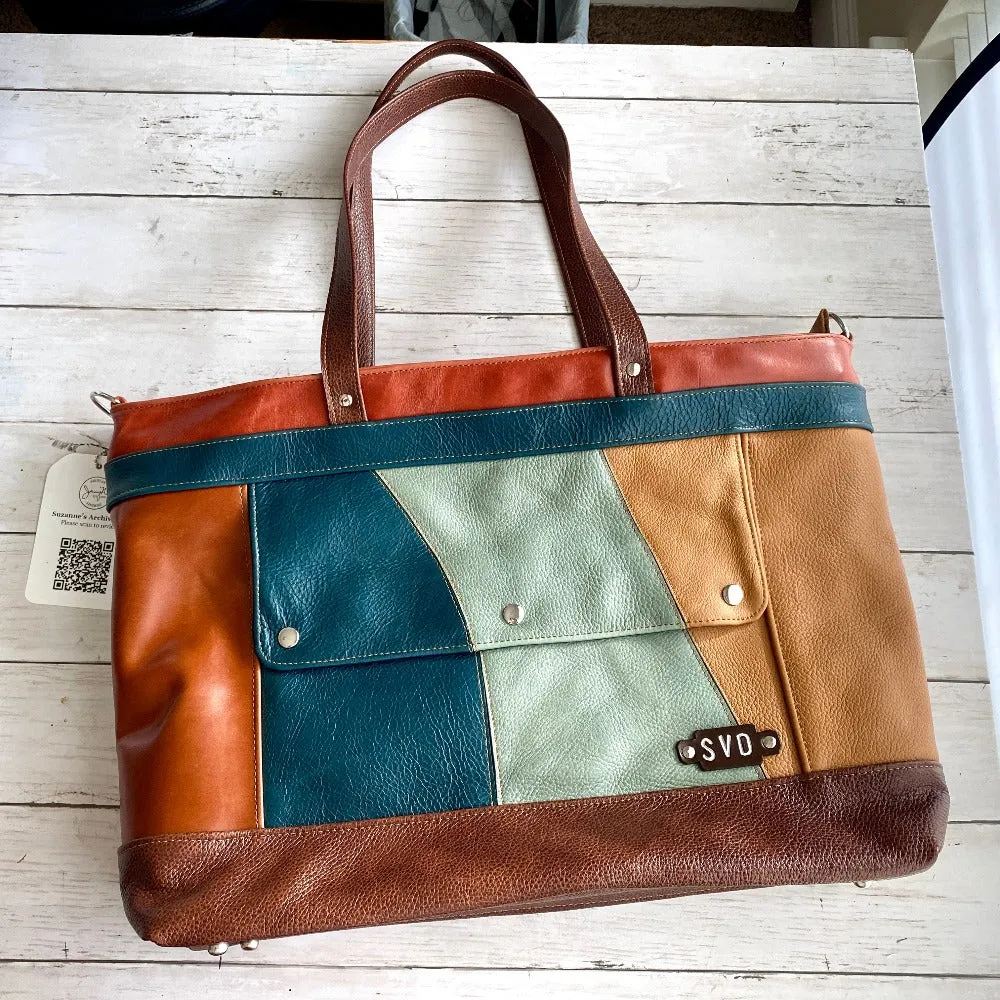 Archive Plus in Chestnut, Cognac, Dark Teal, Retro Patchwork