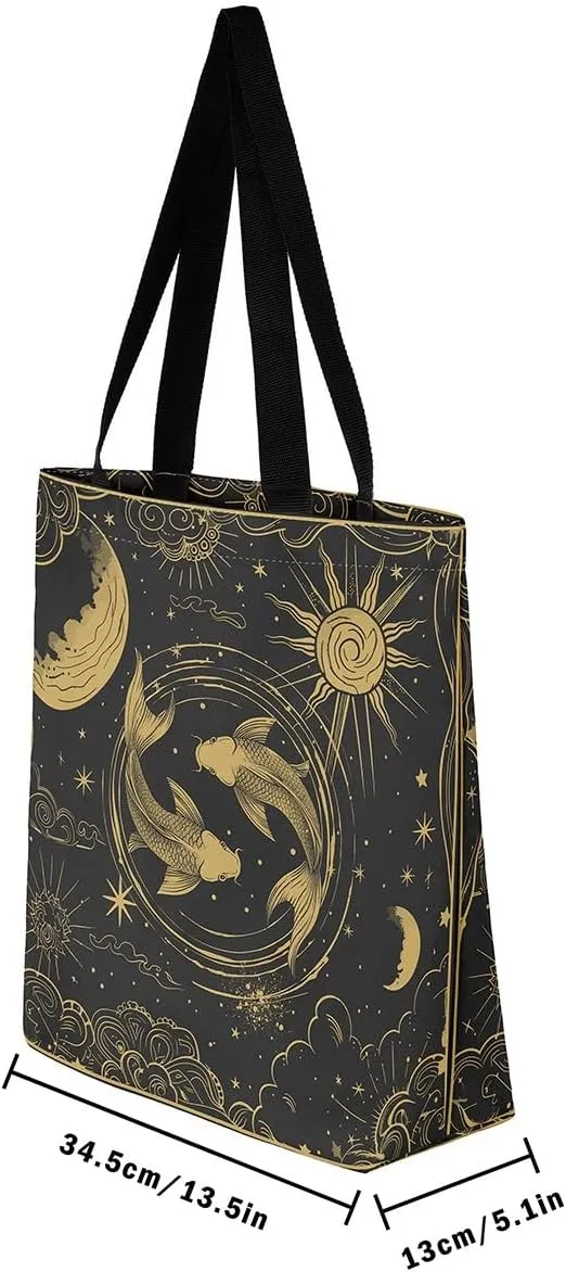 Aries Cancer Taurus Canvas Bag 12 Horoscope Astrology Canvas Tote Bag Constellation Theme Reusable Grocery