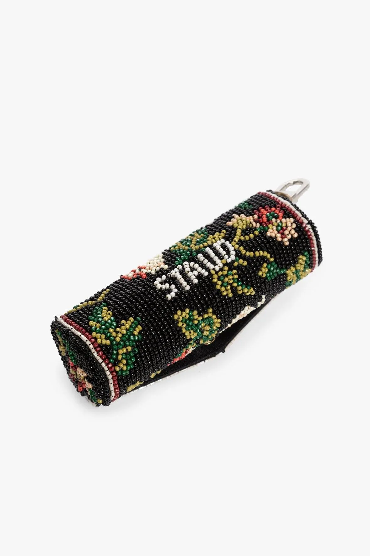 BEADED LIPSTICK CASE | BLACK FLORAL