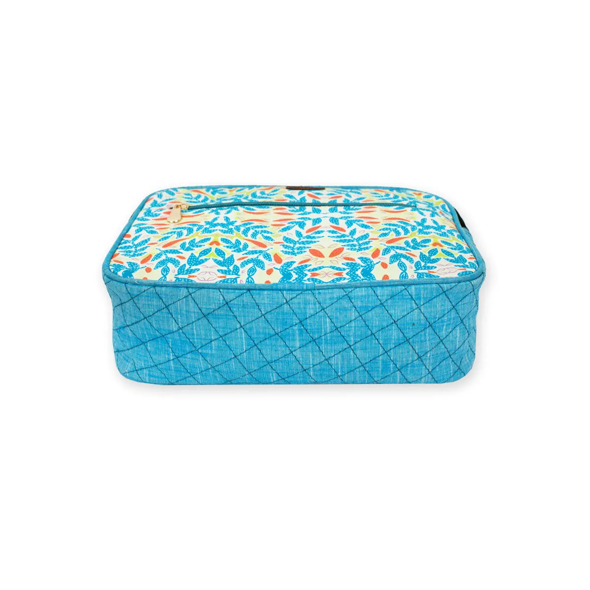 Blue Flowers Double Side Print Box Sling Bag
