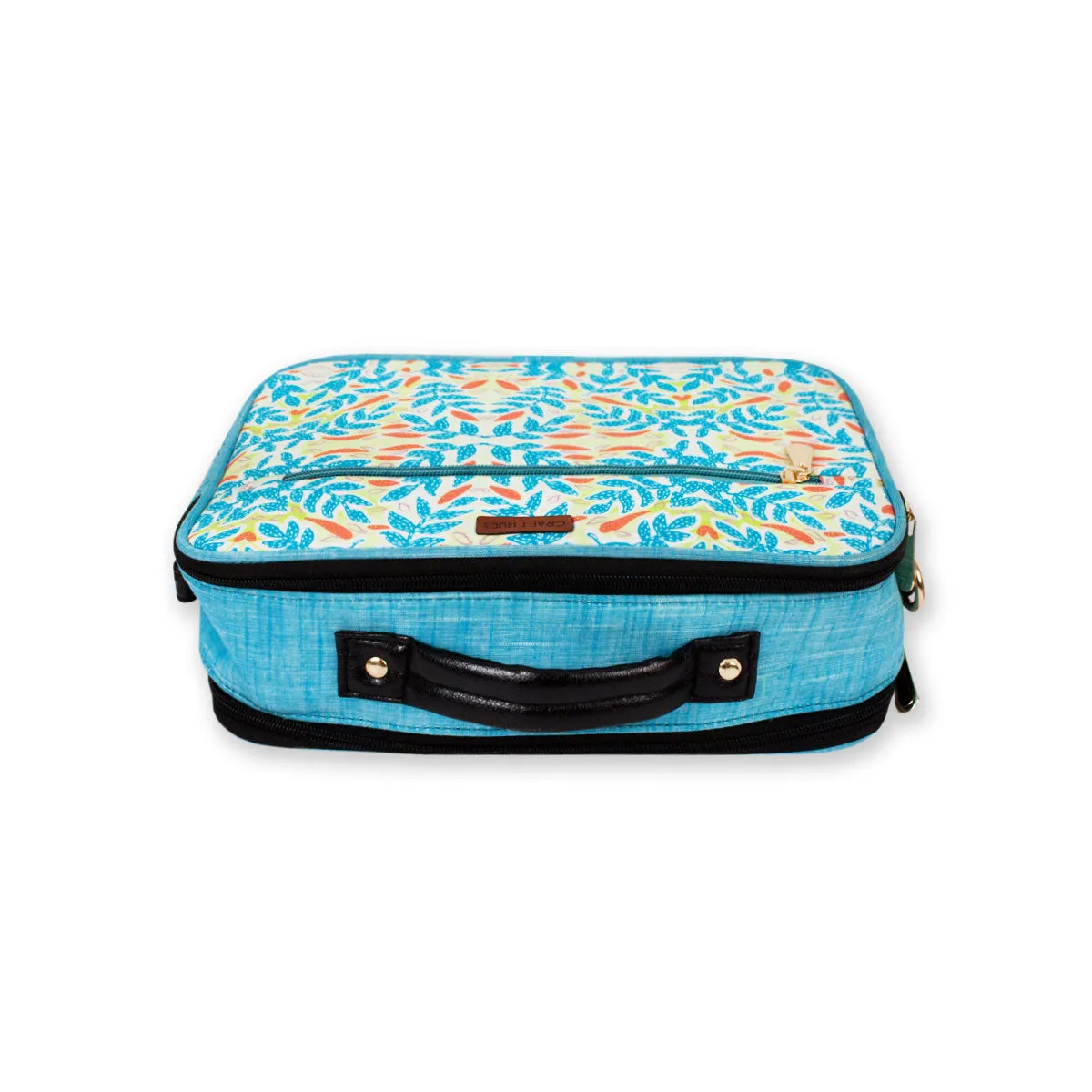 Blue Flowers Double Side Print Box Sling Bag