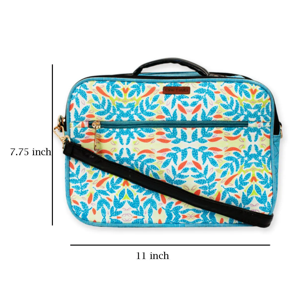 Blue Flowers Double Side Print Box Sling Bag