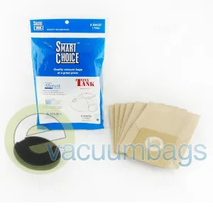 Carpet Pro SCC-1 Tiny Tank Compact Canister Paper Vacuum Bags, 6 Pack   1 Filter #06.197