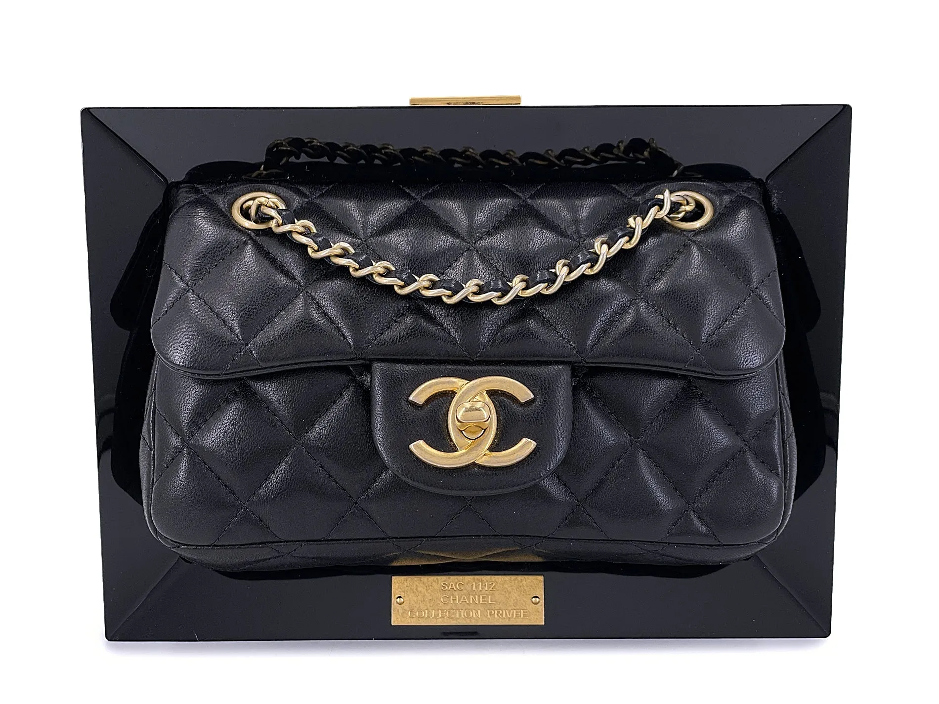 Chanel 2014 "Collection Privée" Framed Mini Flap Minaudière Clutch Bag