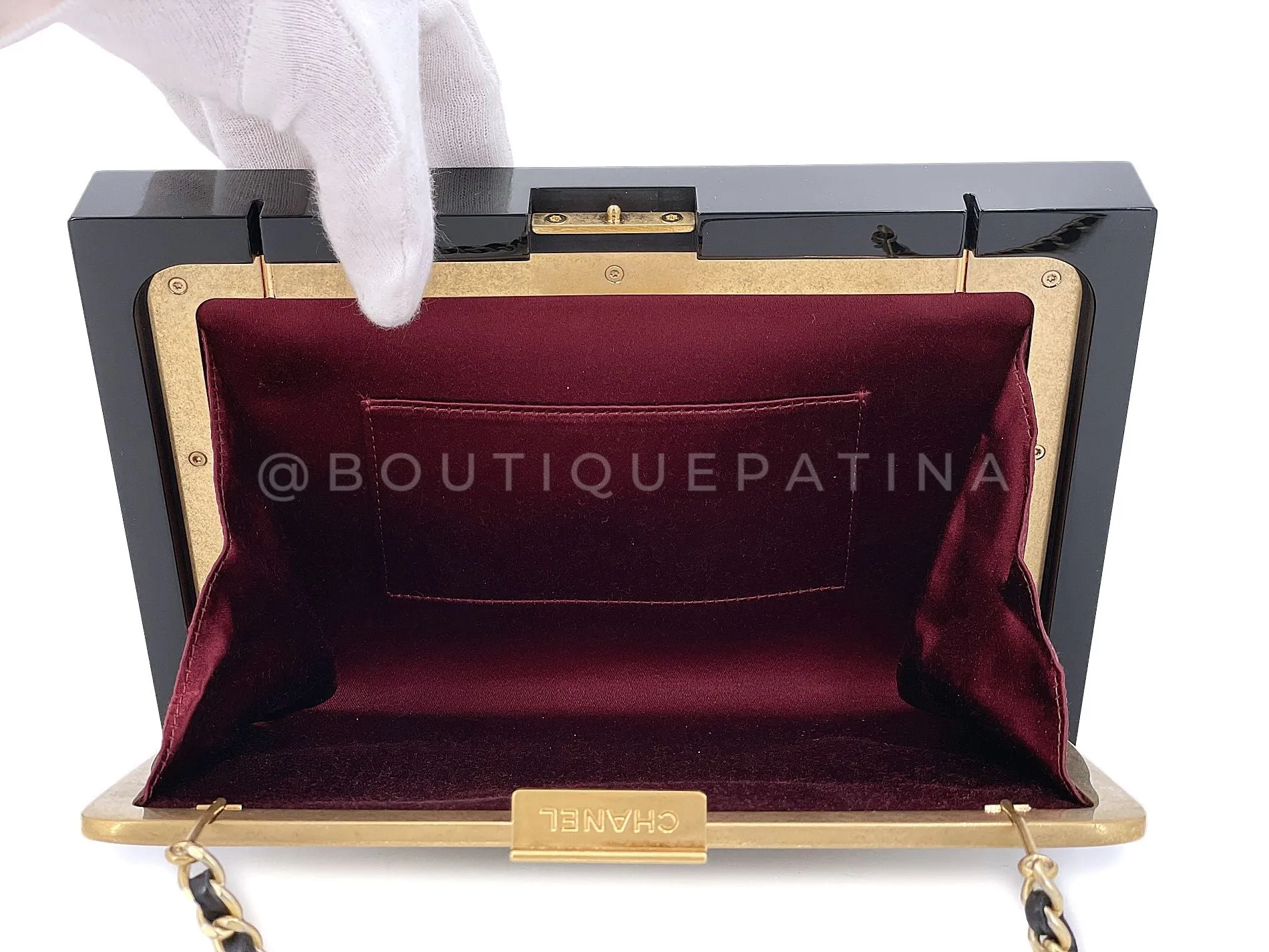 Chanel 2014 "Collection Privée" Framed Mini Flap Minaudière Clutch Bag