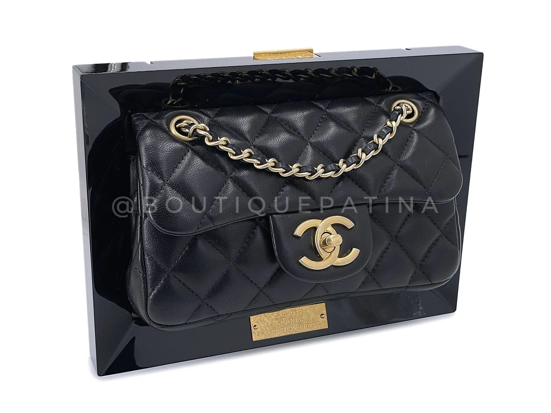 Chanel 2014 "Collection Privée" Framed Mini Flap Minaudière Clutch Bag