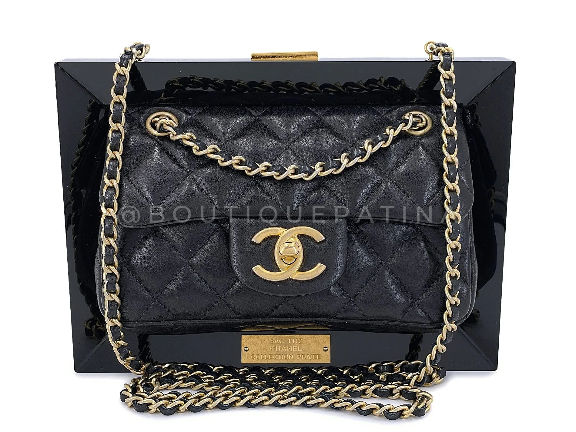 Chanel 2014 "Collection Privée" Framed Mini Flap Minaudière Clutch Bag