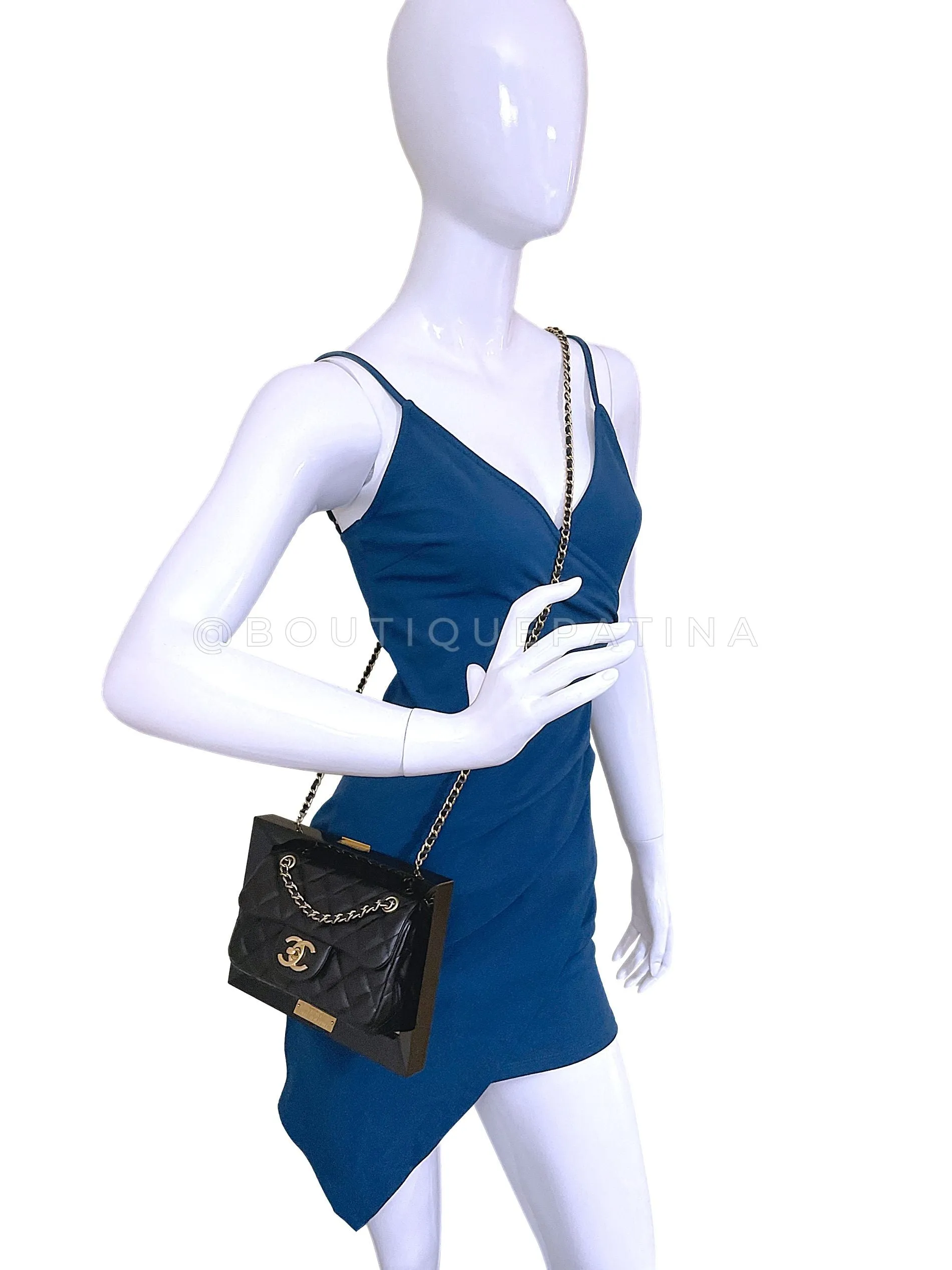 Chanel 2014 "Collection Privée" Framed Mini Flap Minaudière Clutch Bag