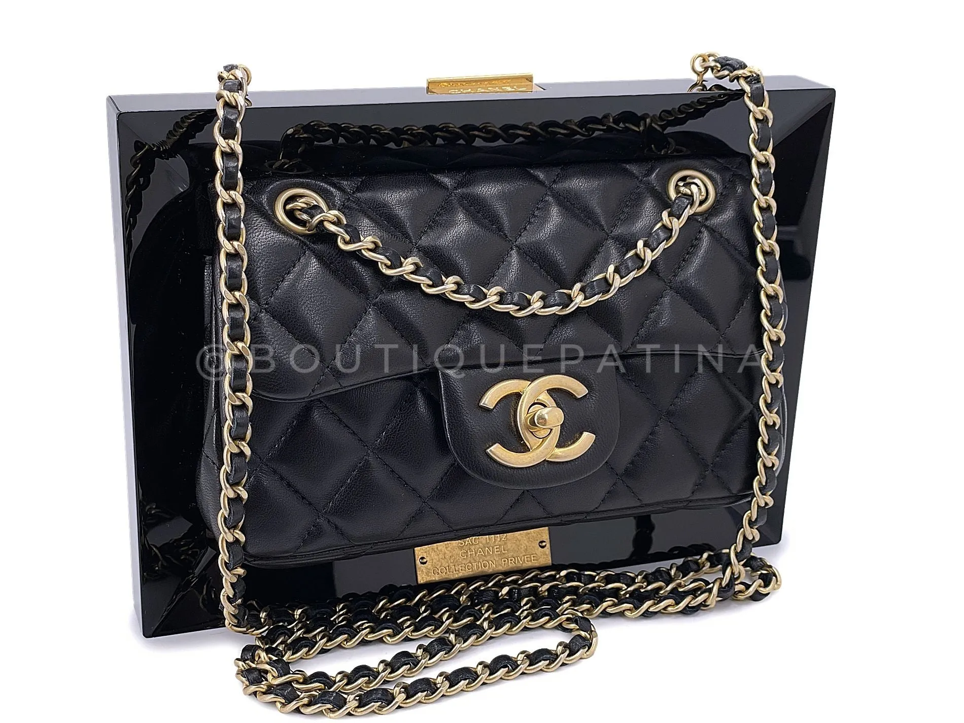 Chanel 2014 "Collection Privée" Framed Mini Flap Minaudière Clutch Bag
