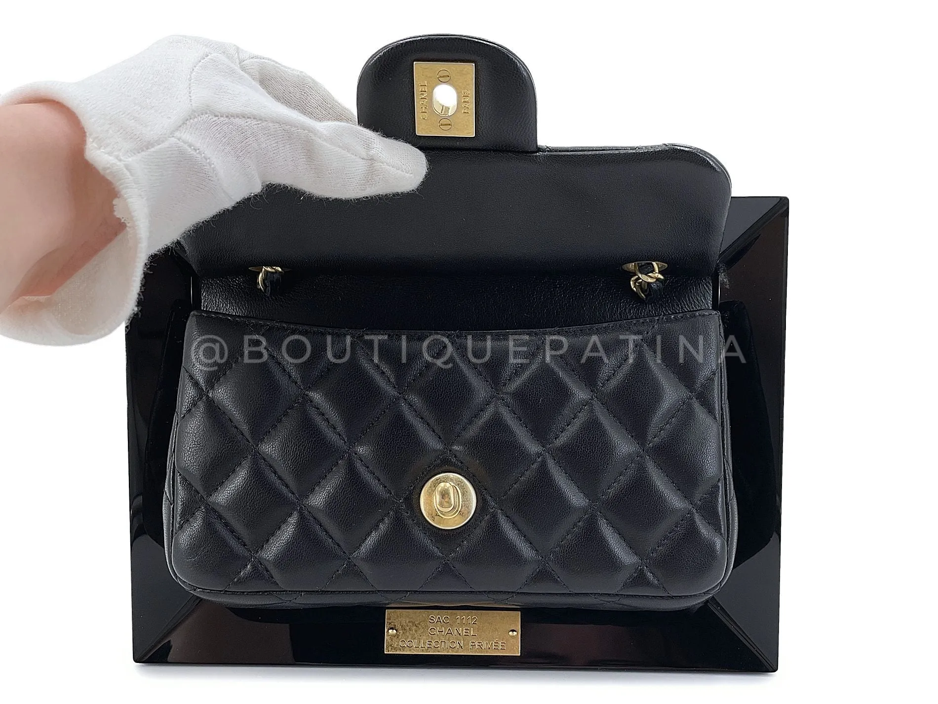 Chanel 2014 "Collection Privée" Framed Mini Flap Minaudière Clutch Bag