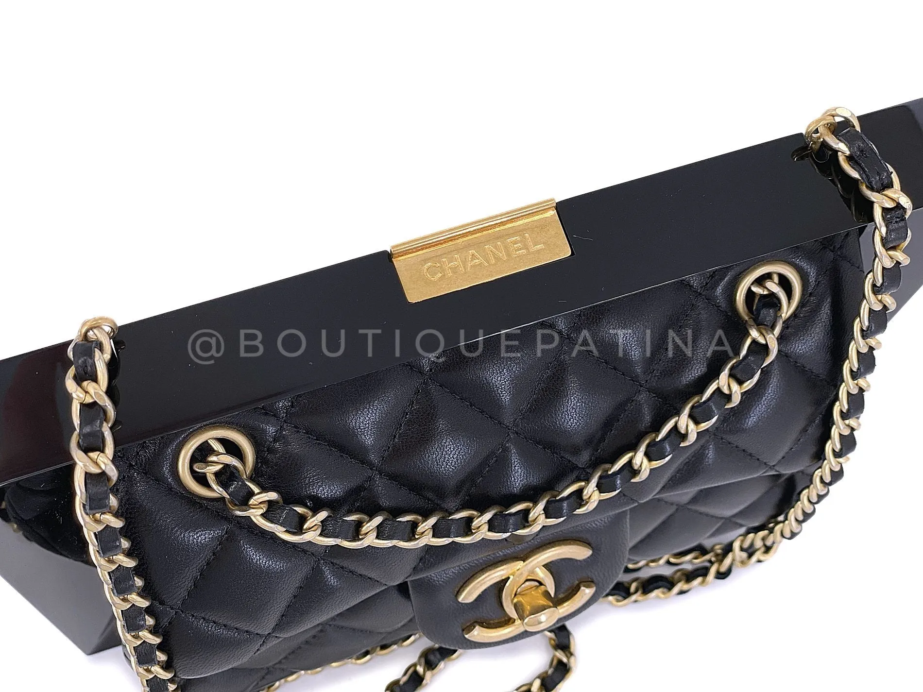 Chanel 2014 "Collection Privée" Framed Mini Flap Minaudière Clutch Bag
