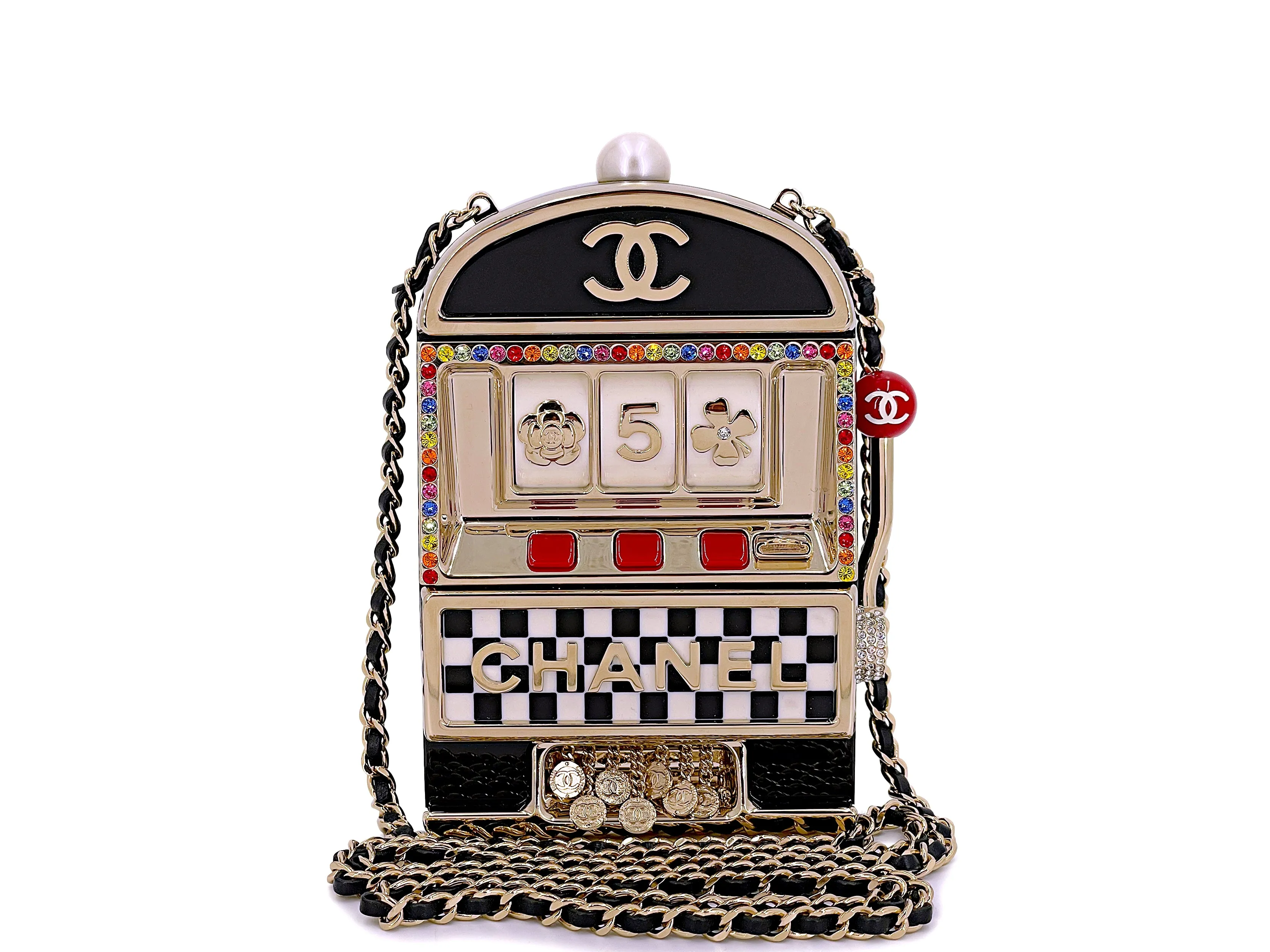 Chanel Casino Minaudière Bag 23C Monaco Slot Machine Evening Clutch NIB K2F