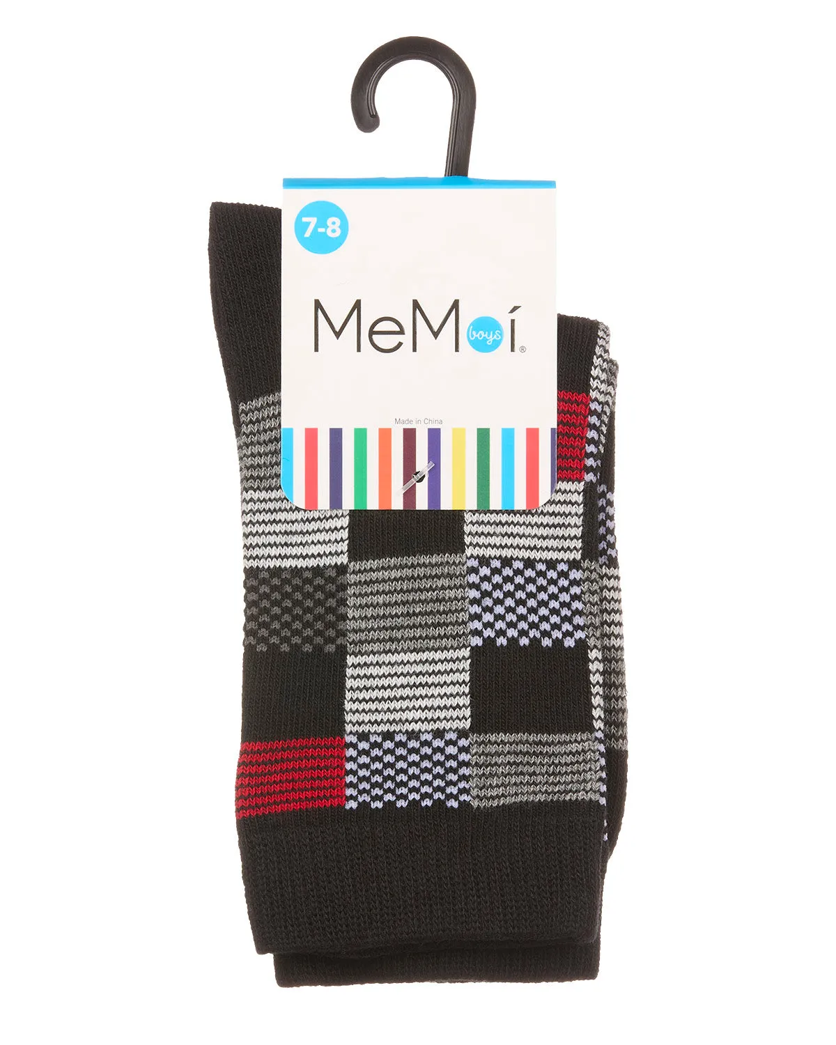Checkerboard Boys Cotton Blend Crew Sock