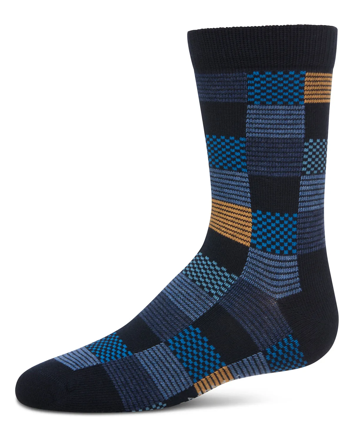 Checkerboard Boys Cotton Blend Crew Sock