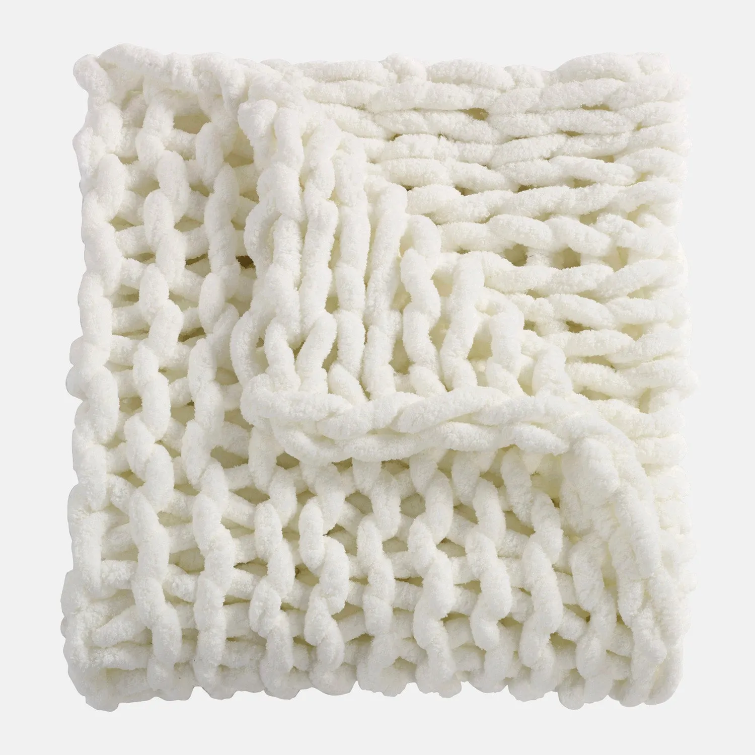 Chunky Chenille Knitted Throw