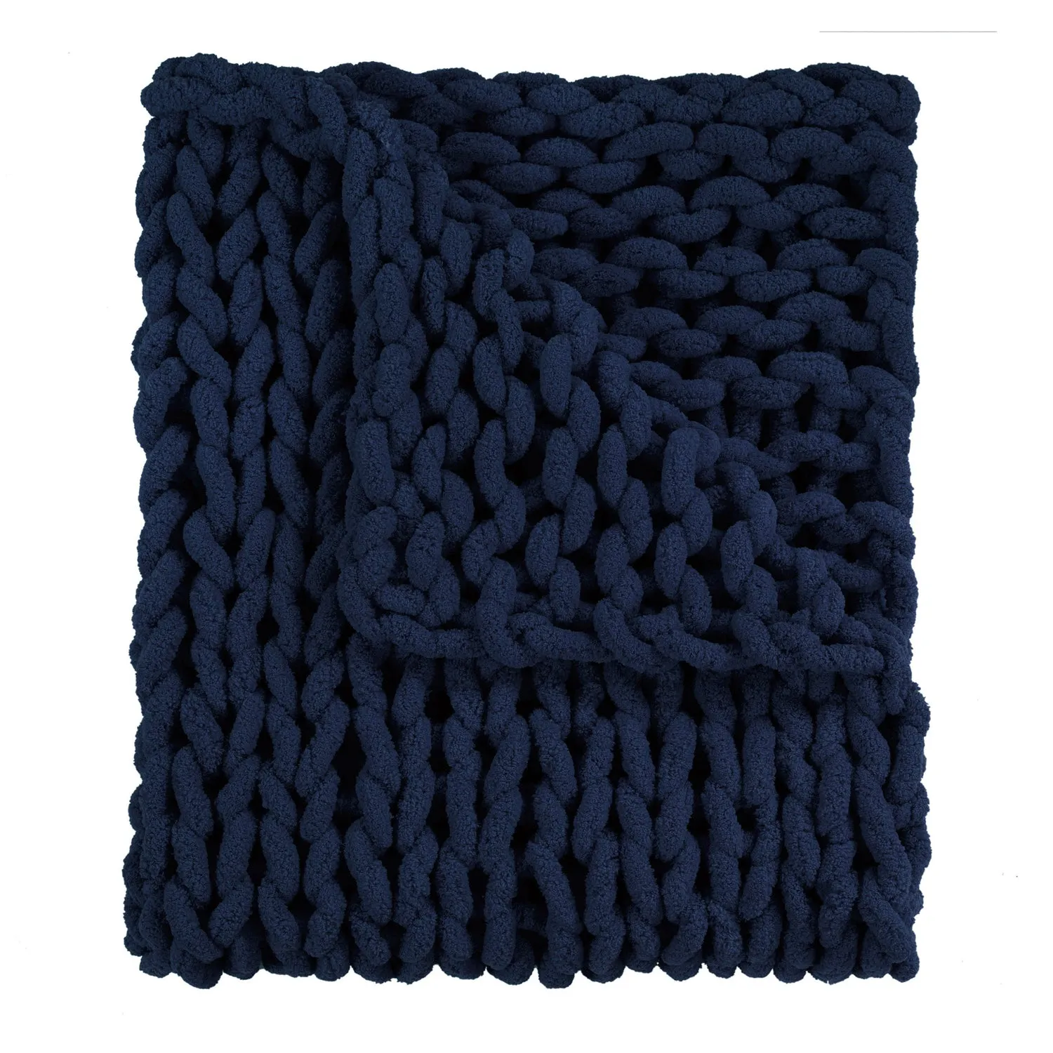 Chunky Chenille Knitted Throw