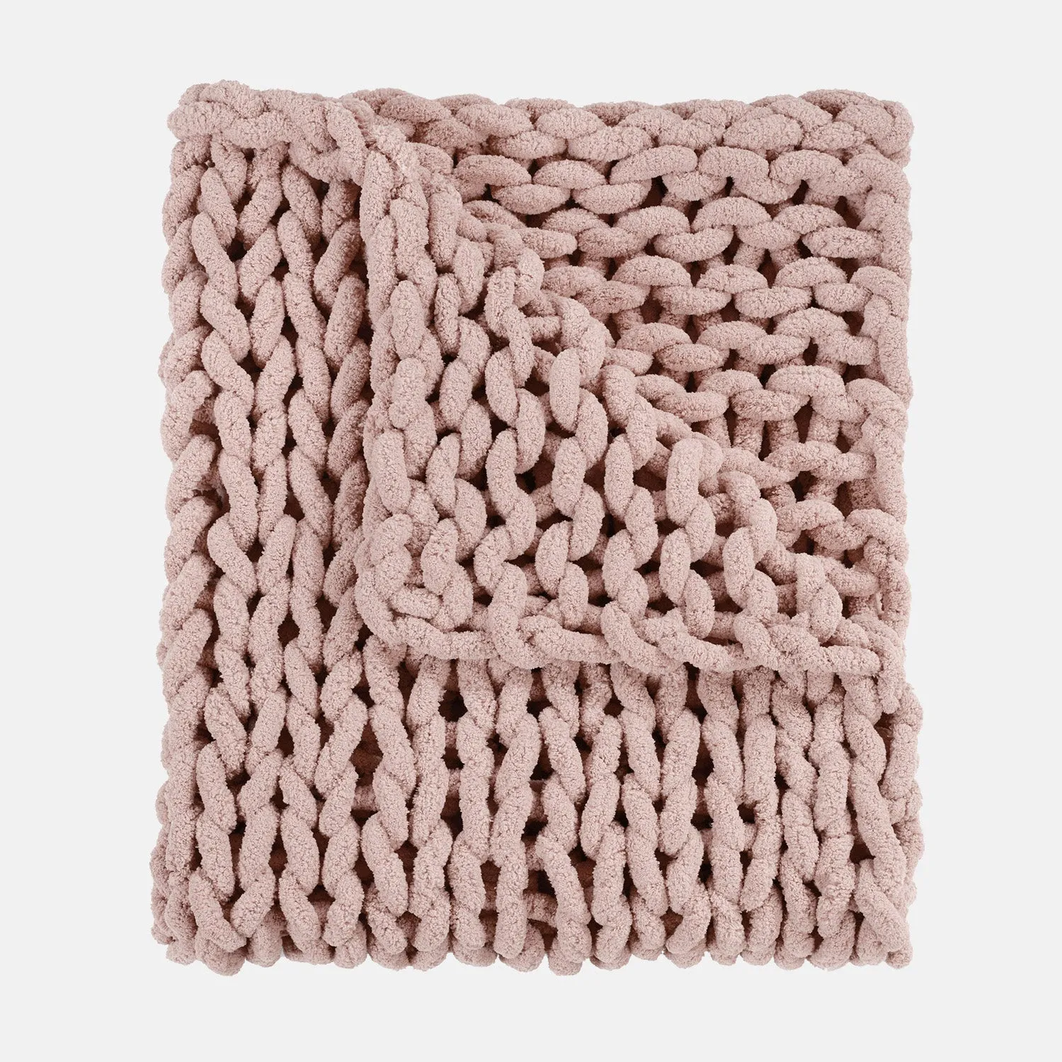Chunky Chenille Knitted Throw