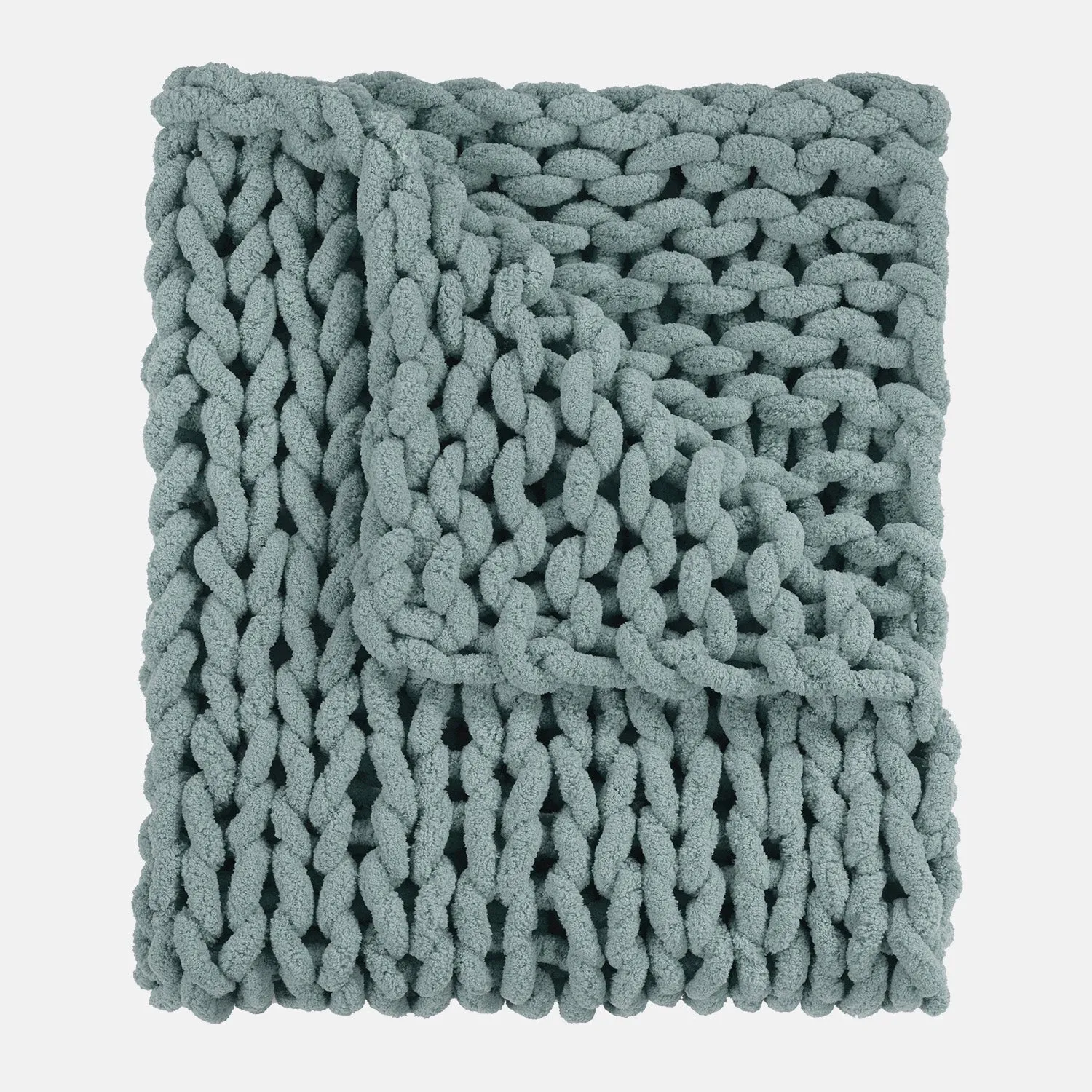 Chunky Chenille Knitted Throw