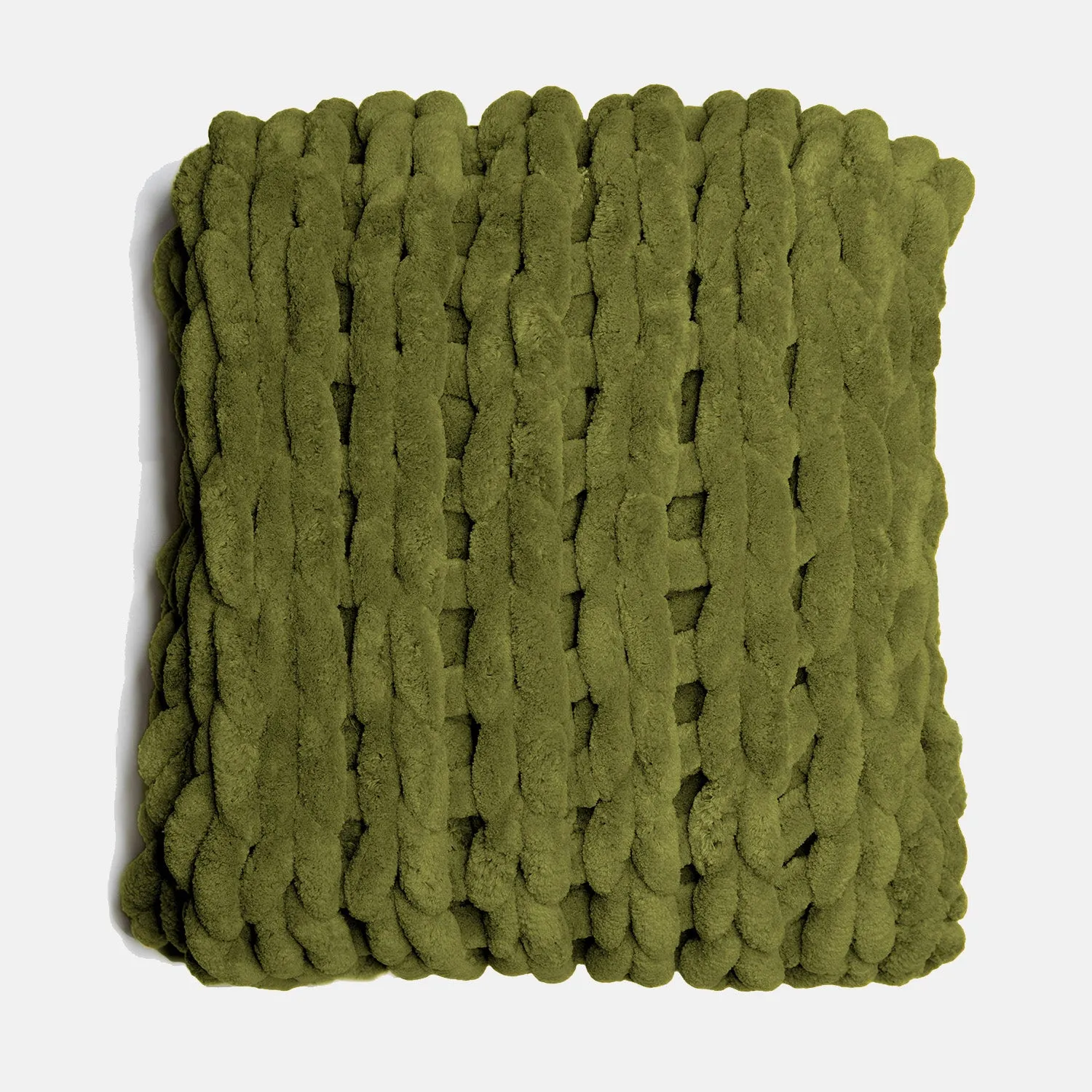 Chunky Chenille Knitted Throw