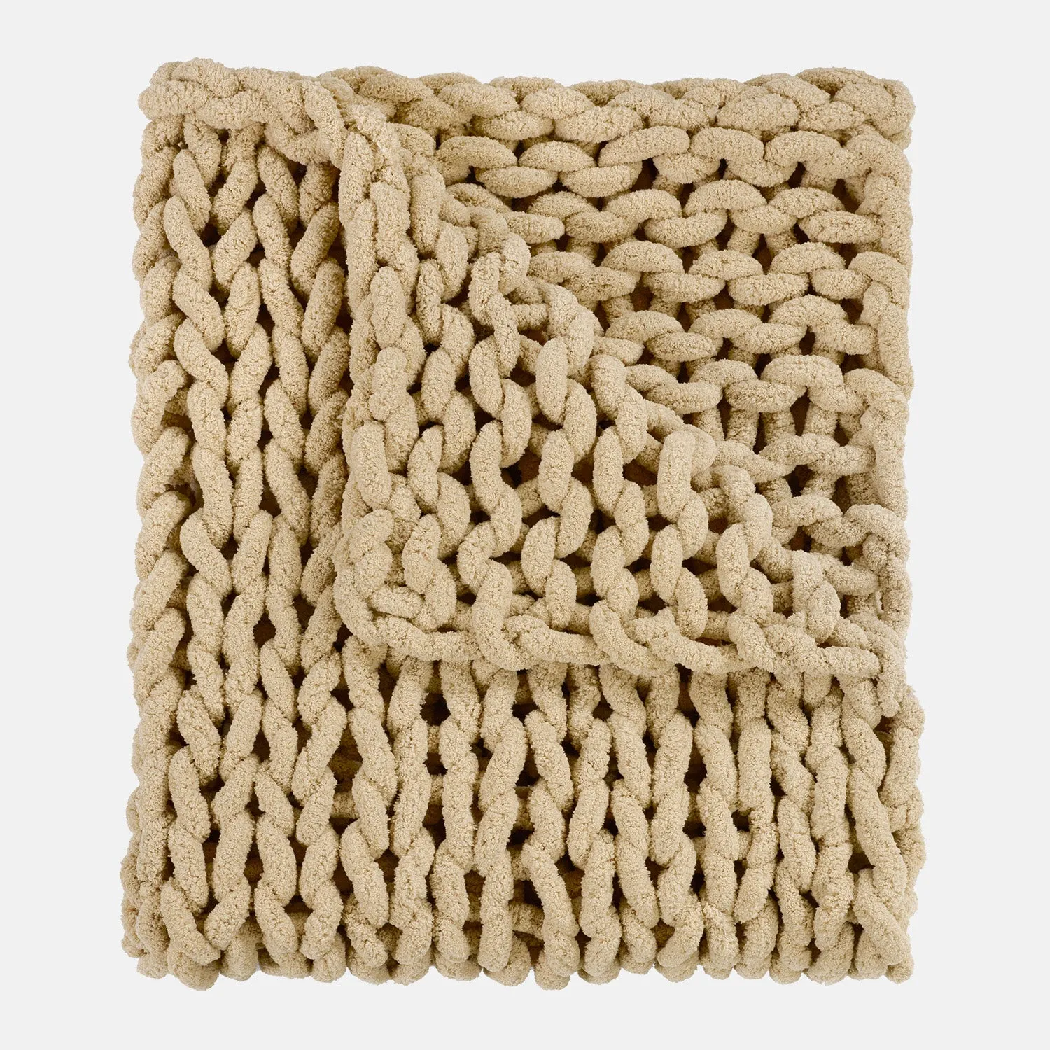 Chunky Chenille Knitted Throw