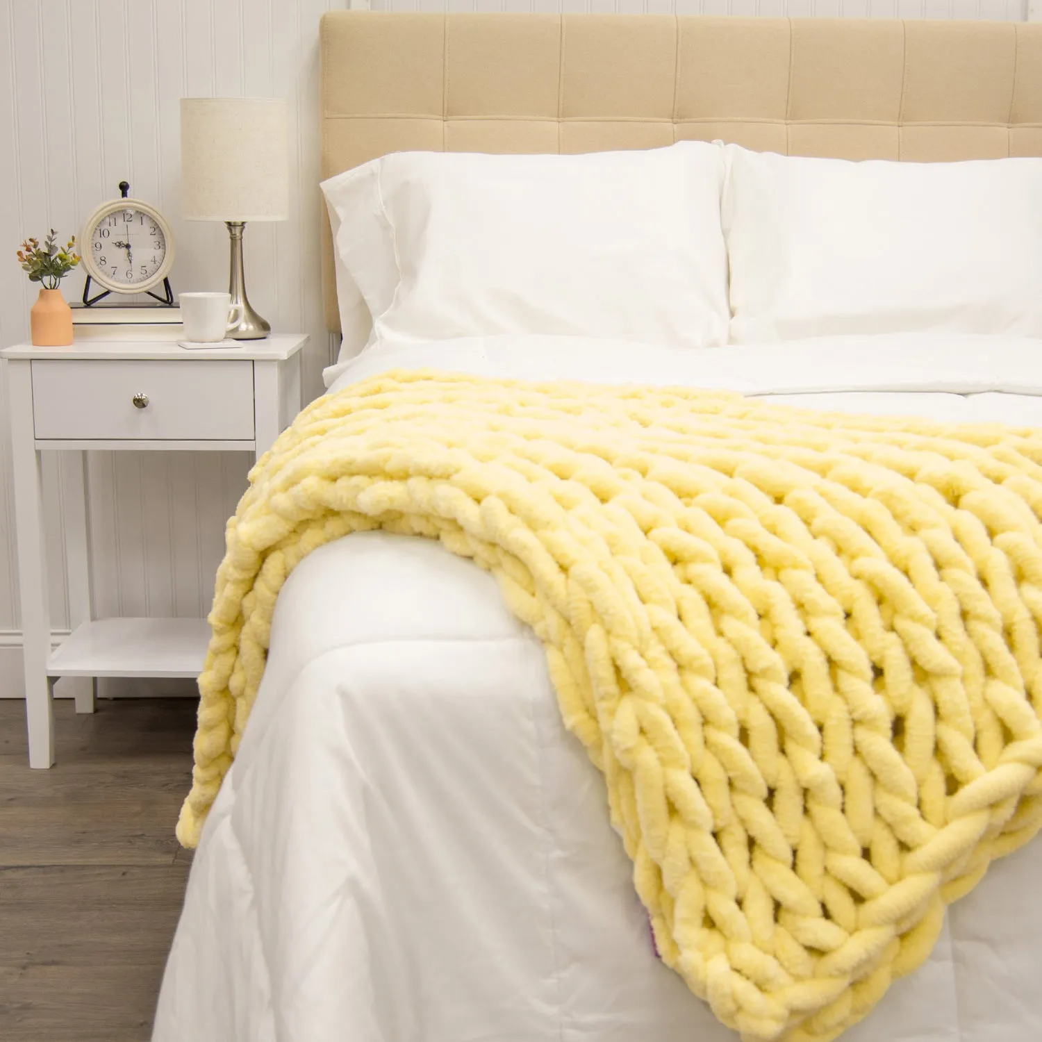 Chunky Chenille Knitted Throw