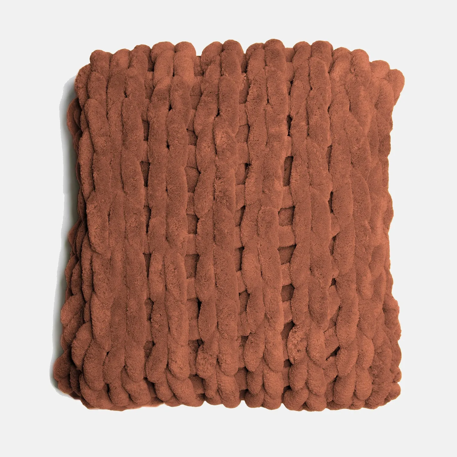 Chunky Chenille Knitted Throw