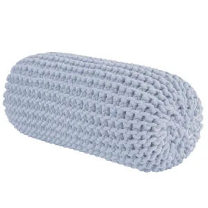 Chunky knitted bolster footrest |  BABY BLUE