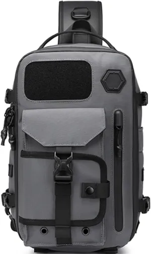 Cosmos Explorer Sling Bag, Anti Theft Tactical Sling Backpack, Waterproof Crossbody Shoulder, Equipped With Belt Buckle(Ash)