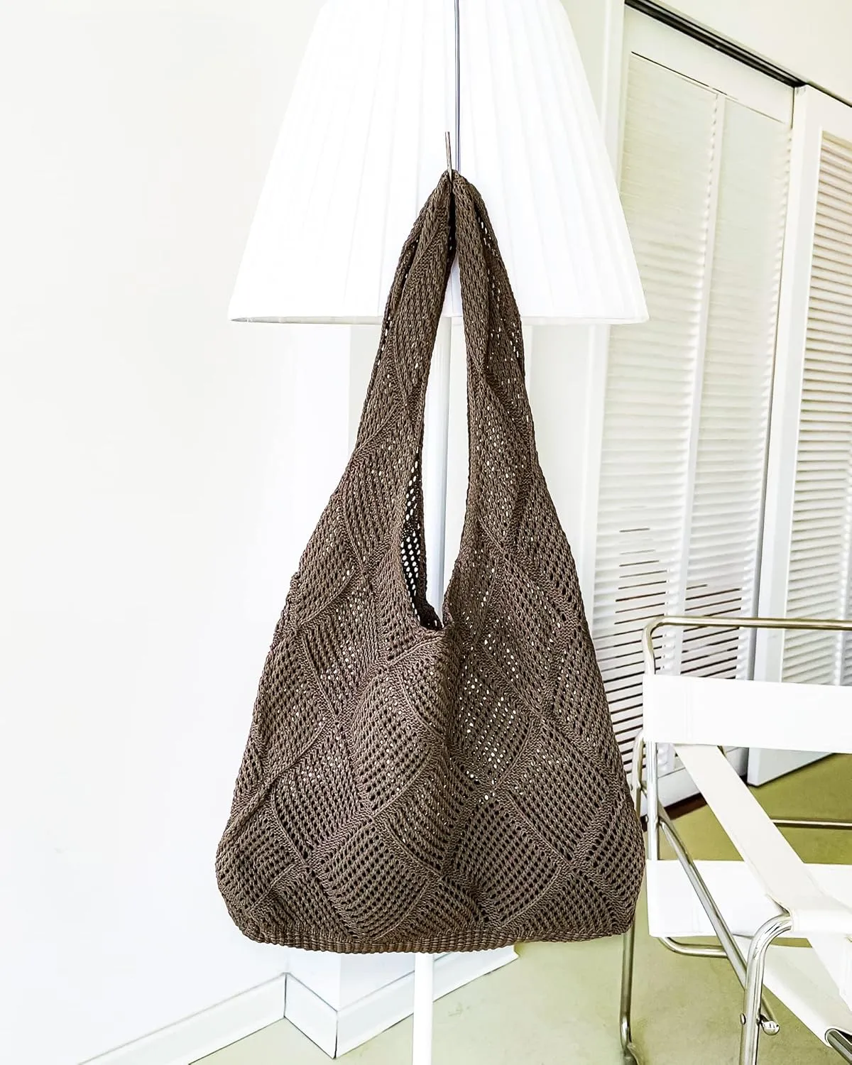 Crochet Mesh Beach Tote Shoulder Handbags Hobo Summer Aesthetic Women's Bag