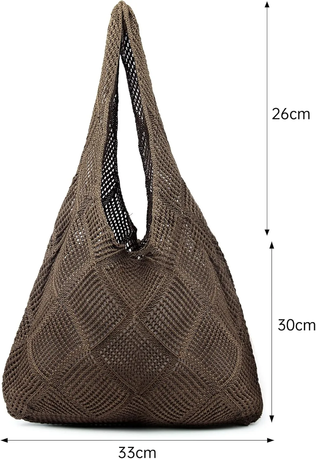 Crochet Mesh Beach Tote Shoulder Handbags Hobo Summer Aesthetic Women's Bag