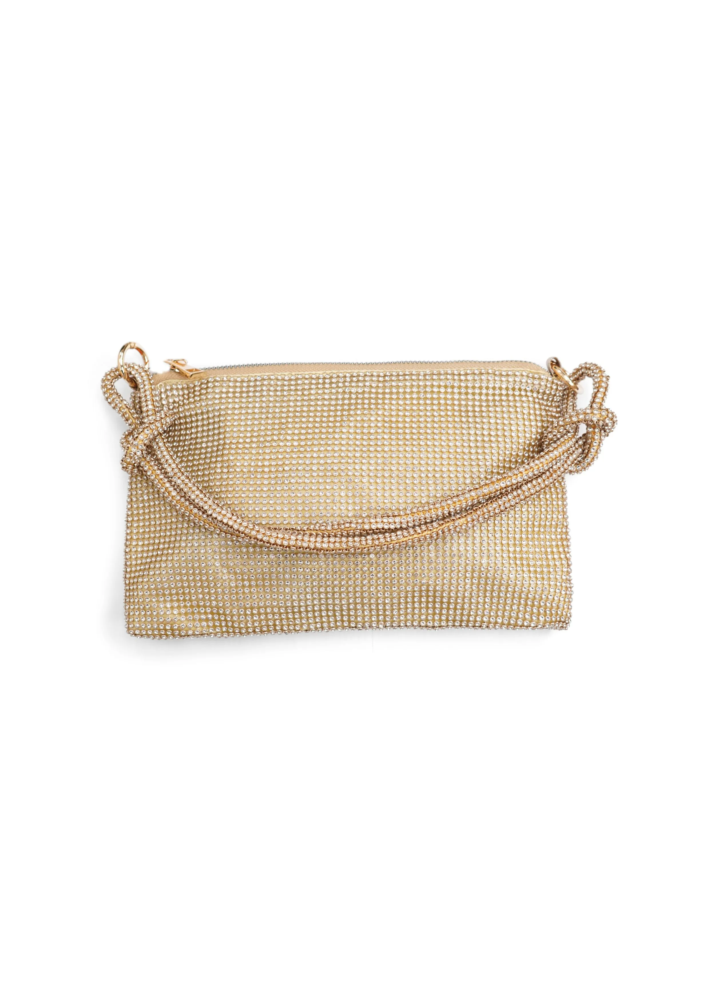 Crystale - Knotted Handle Crystal Envelope Bag