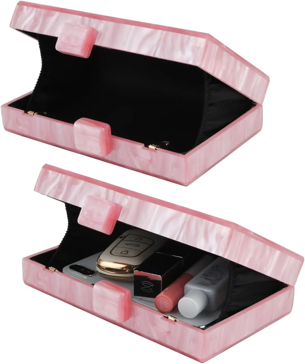 Elegant Acrylic Clutch Purse with Beaded and Pearl Details for Formal Occasions