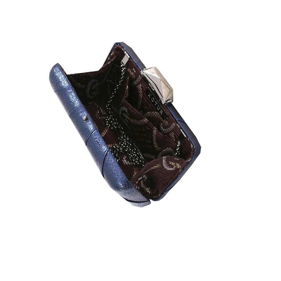 Espey Crinkle Galaxy Blue Clutch