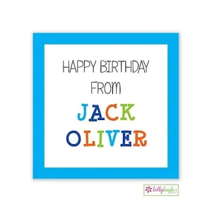 Funky Blue Kids Gift Stickers