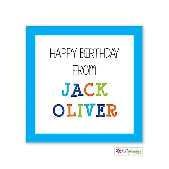 Funky Blue Kids Gift Stickers