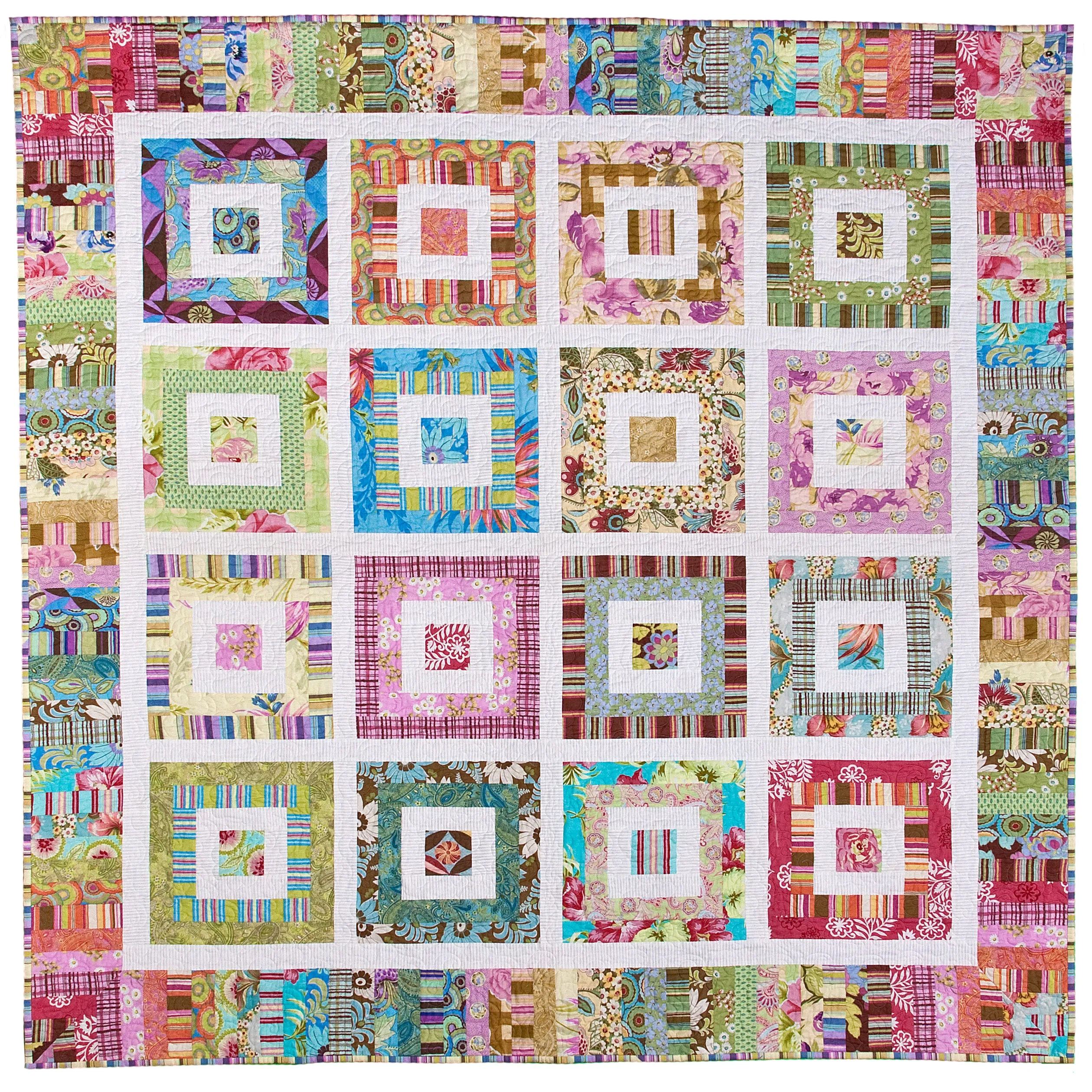 Funky Scrap Quilt Pattern - PDF