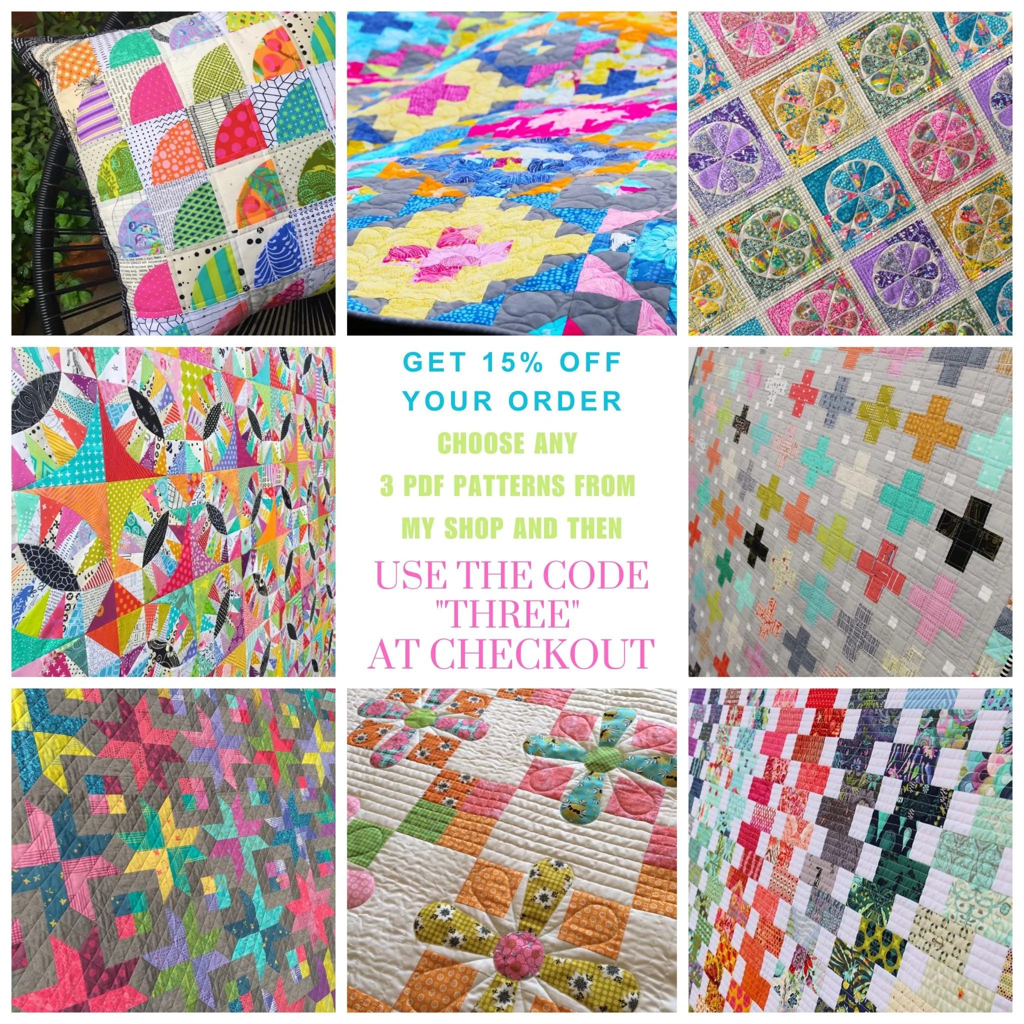 Funky Scrap Quilt Pattern - PDF