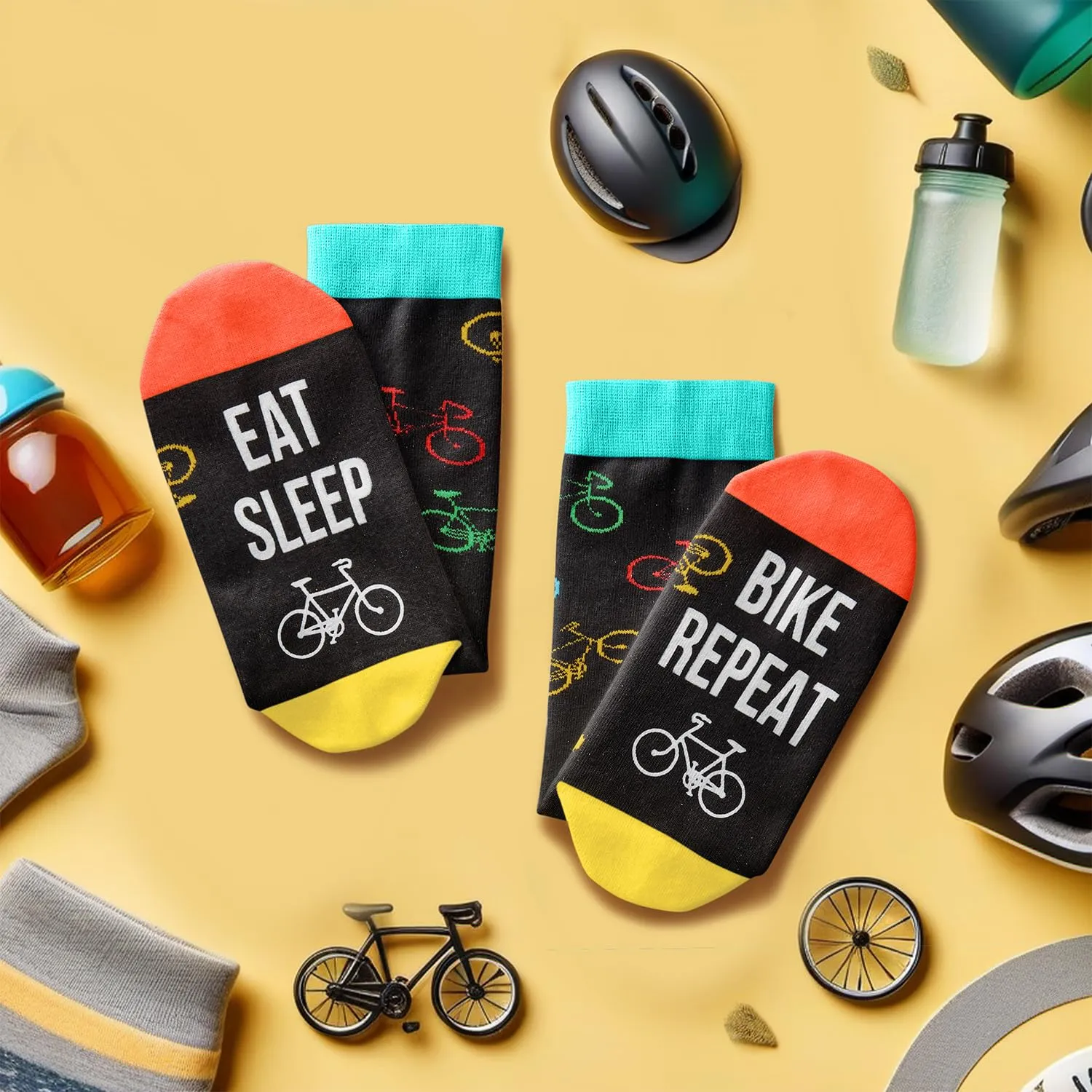 Funny Cyclist Gifts for Men Women - Gifts for Bicycle Enthusiasts, Mountain Biking Gifts, Bike Rider Gifts, Bicycle Socks, Mountain Bike Socks