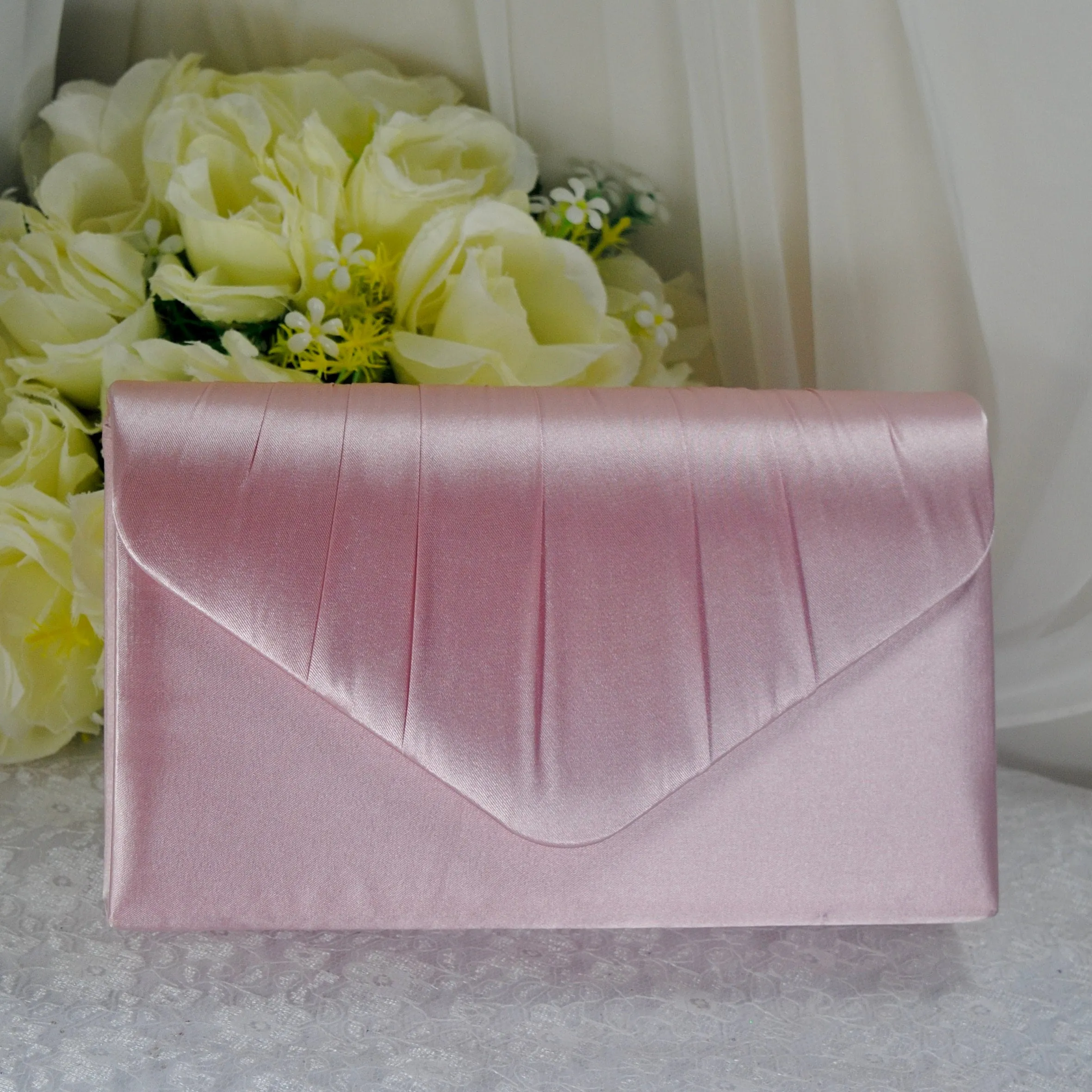 Green Satin Clutch Bag, Over 25 colours,