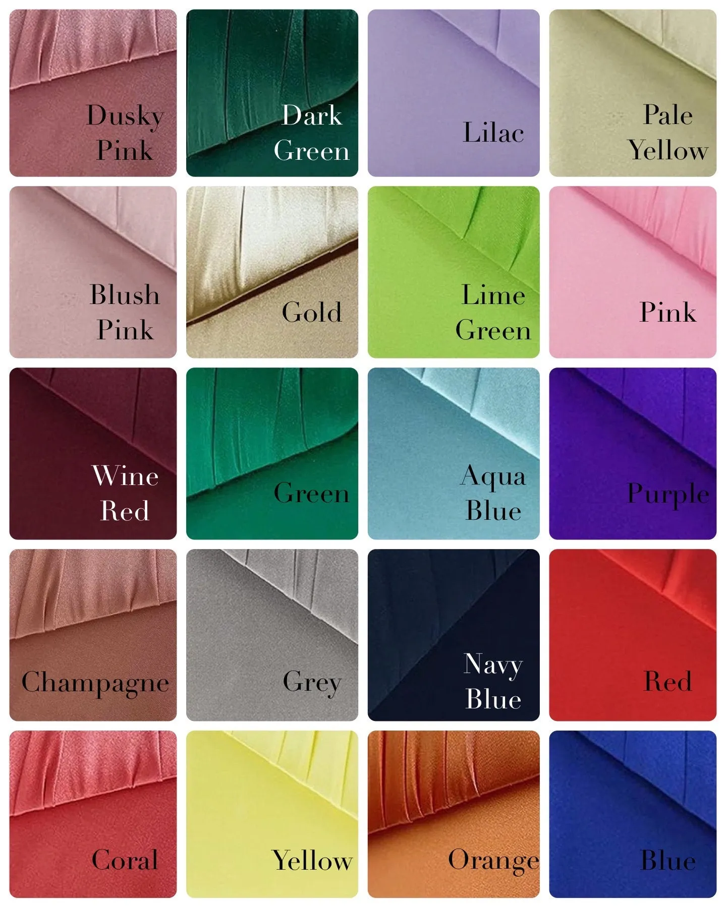Green Satin Clutch Bag, Over 25 colours,