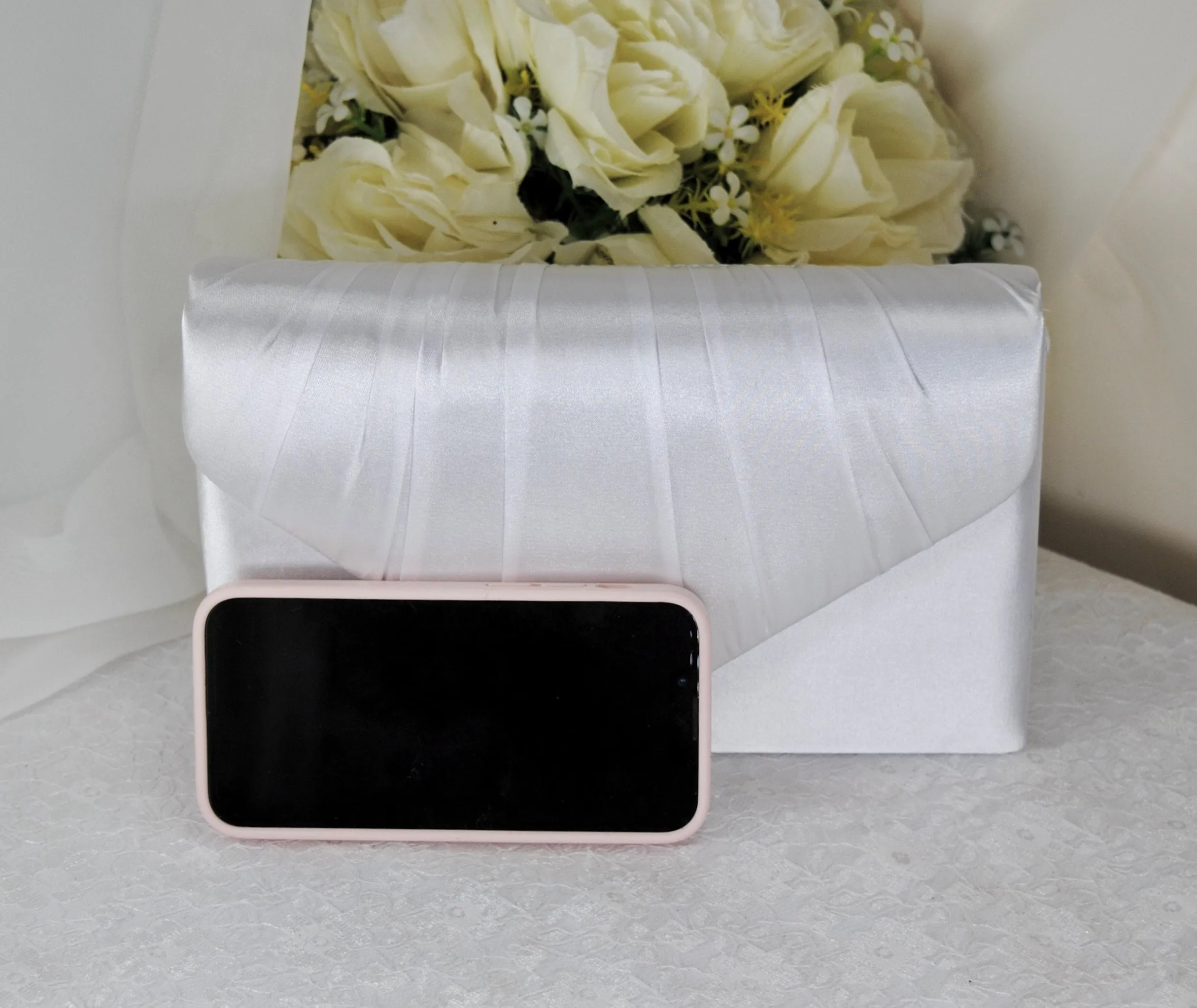 Green Satin Clutch Bag, Over 25 colours,