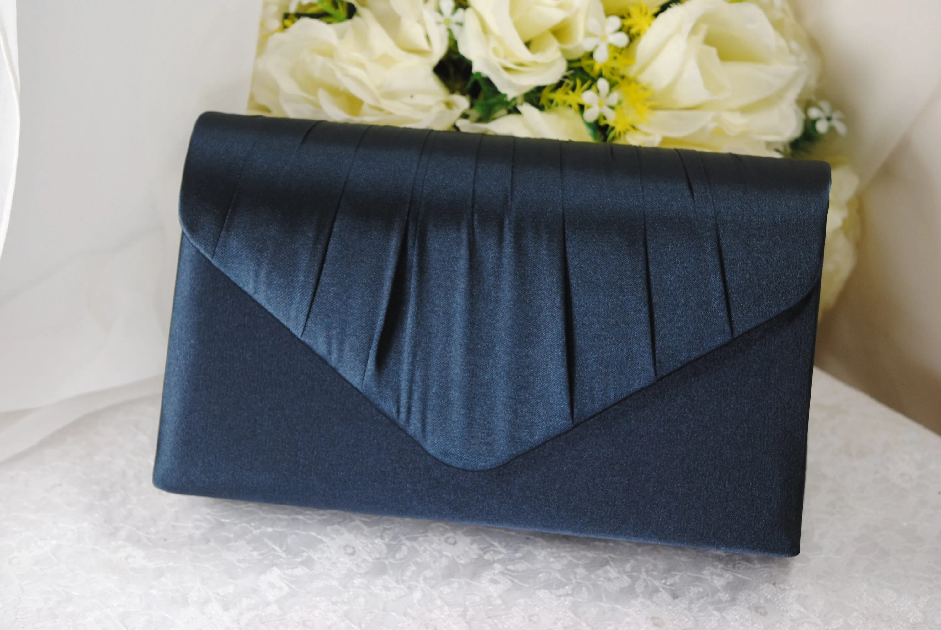 Green Satin Clutch Bag, Over 25 colours,