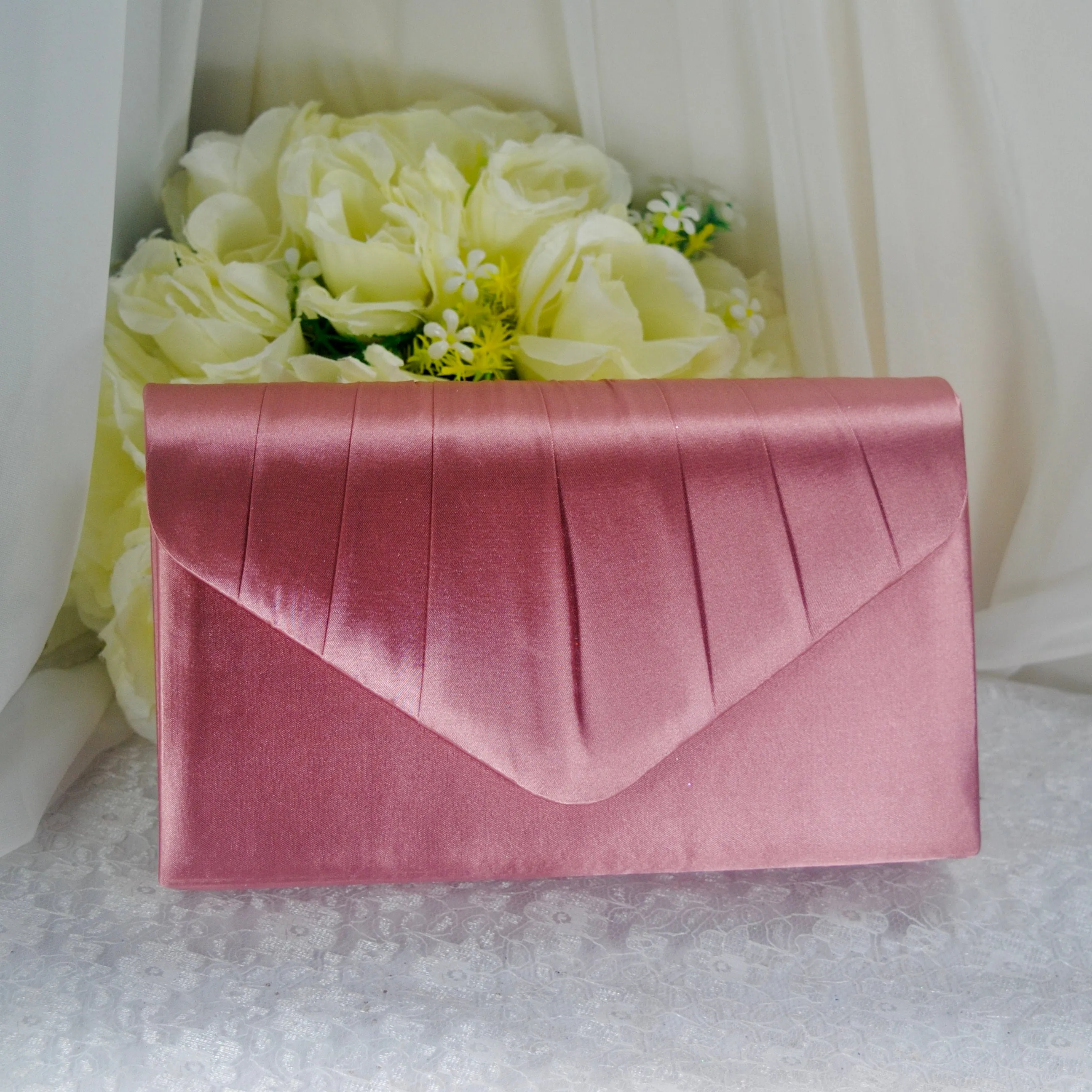 Green Satin Clutch Bag, Over 25 colours,