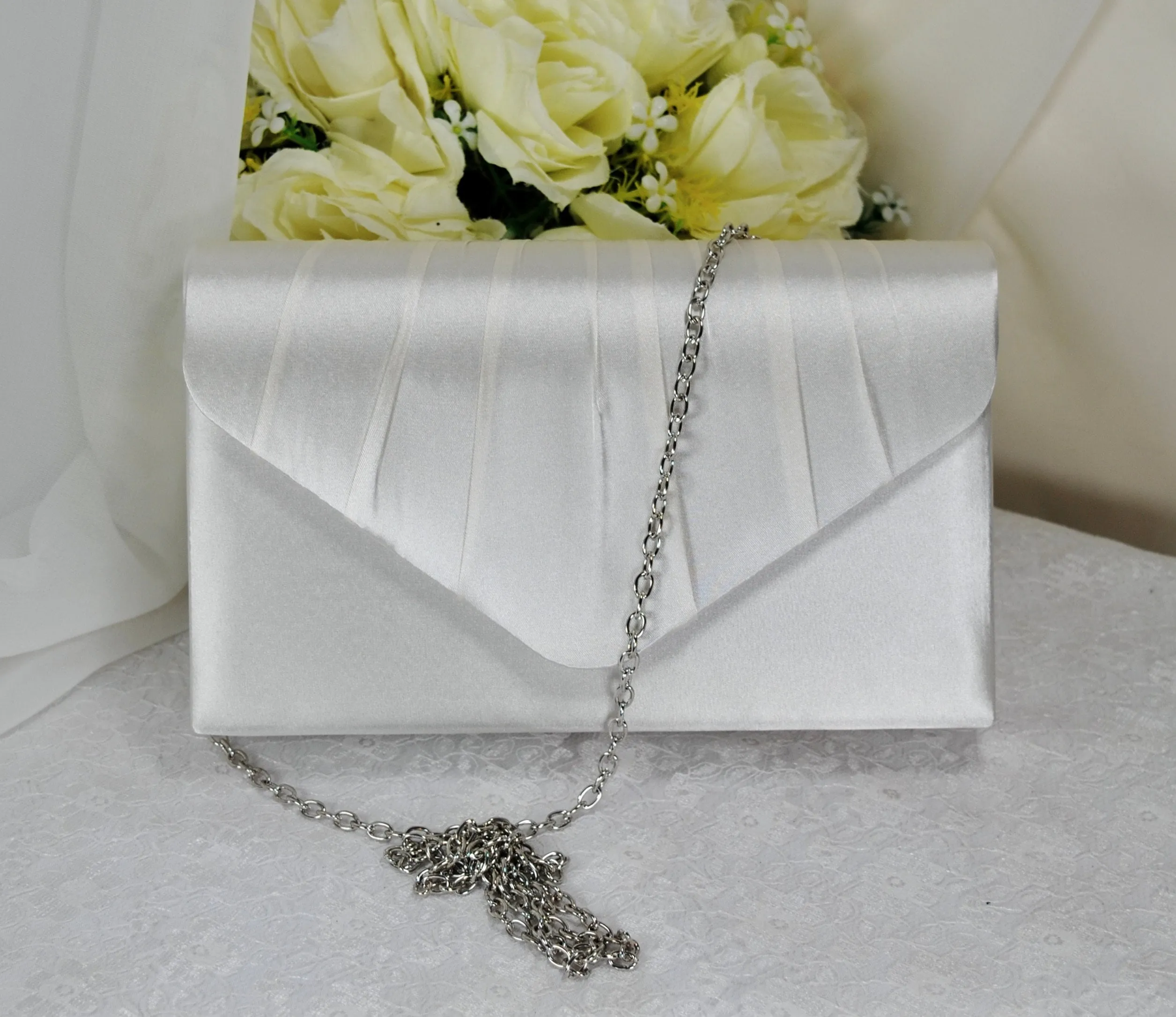 Green Satin Clutch Bag, Over 25 colours,
