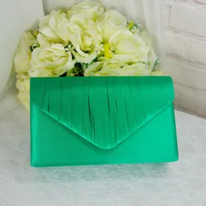Green Satin Clutch Bag, Over 25 colours,