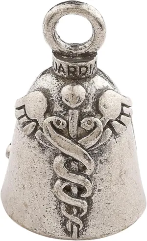 Guardian Bell Profession Good Luck Bell w/Keyring & Black Velvet Bag | Motorcycle Bell | Lead-Free Pewter | Made in USA
